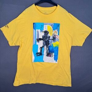 Jean-Michel Basquiat Goodie Two Sleeves Estate Yellow Graphic‎ Tee Shirt L Mens
